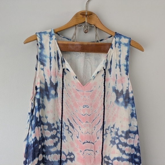 Sundance Dress Women's M White Blue Pink Tie-Dye Whisper A-Line Sleeveless - Picture 2 of 7
